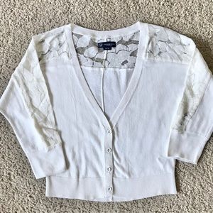 American Eagle White Lace Cardigan